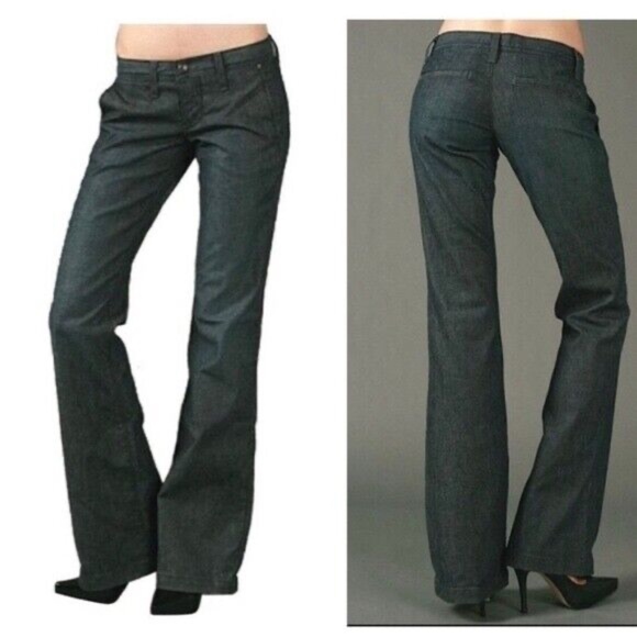 Habitual Women Wide Leg Low Rise Flared Jean Blue Y2K Denim Trouser Sz 28 x 35 - Picture 2 of 15